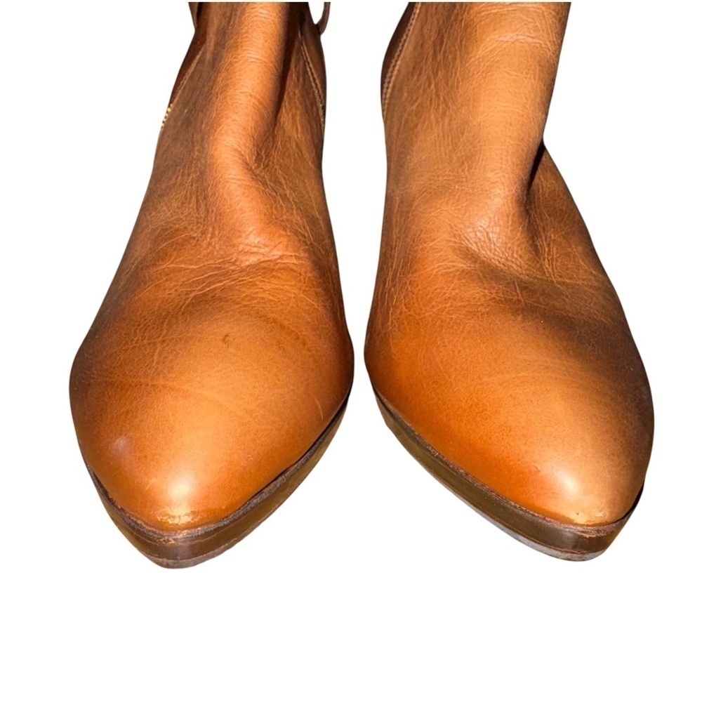 STUART WEITZMAN Backstrap Saddle Old West Calf Leather Ankle Boots Booties 10.5M - Picture 6 of 16